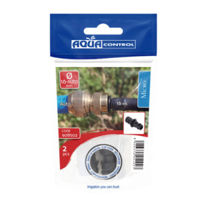 UNION PARA TUBO DE 16mm A CONEXION AUTOMÁTICA EN BOLSA ZIP 2 UNIDADES 908502 AQUA CONTROL