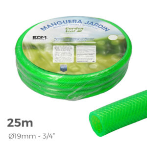MANGUERA DE JARDÍN ANTI-TORSIÓN Ø INTERIOR 19mm Ø EXTERIOR 25mm (3/4") - ROLLO 25m