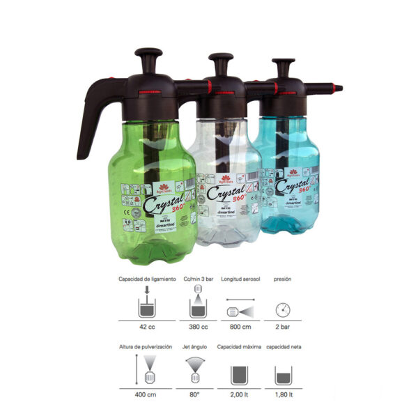VAPORIZADOR - PULVERIZADOR 2 L MODELO: CRYSTAL 360° DI MARTINO COLORES / MODELOS SURTIDOS - Imagen 2