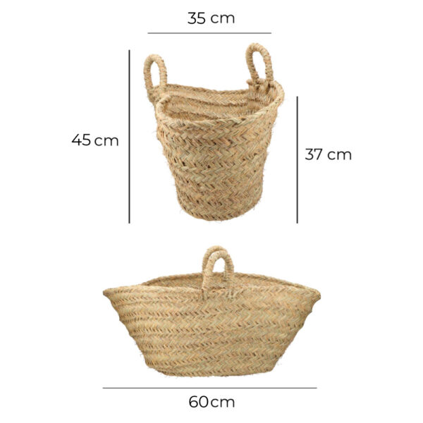 CESTA PARA LEÑERO DE ESPARTO 60x35x45cm OVAL - Imagen 4