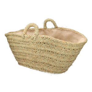 CAPAZO DE ESPARTO CON FORRO PARA LEÑA 60x35x45cm OVAL
