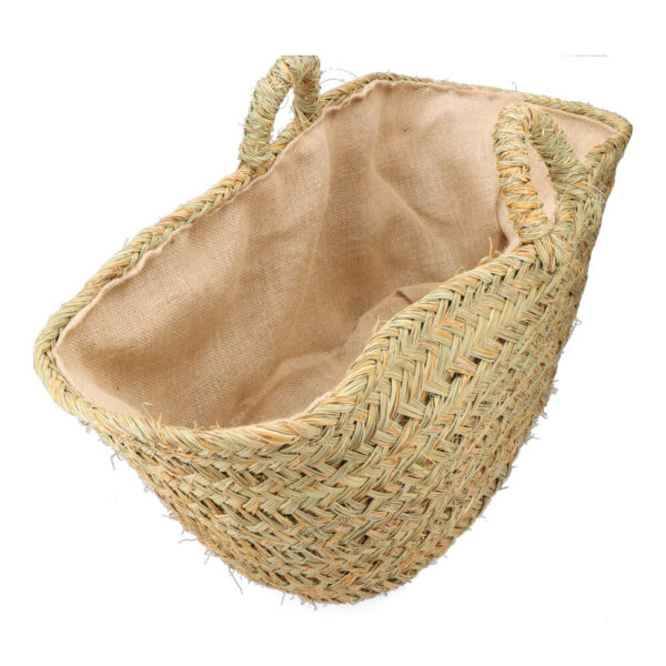 CAPAZO DE ESPARTO CON FORRO PARA LEÑA 60x35x45cm OVAL - Imagen 2
