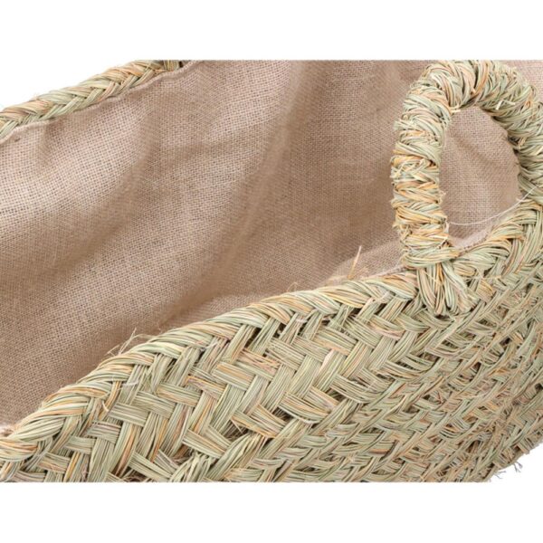 CAPAZO DE ESPARTO CON FORRO PARA LEÑA 60x35x45cm OVAL - Imagen 3