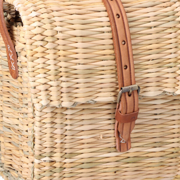 BOLSO RECTANGULAR DE JUNCO CON ASA BANDOLERA DE PIEL - Imagen 2