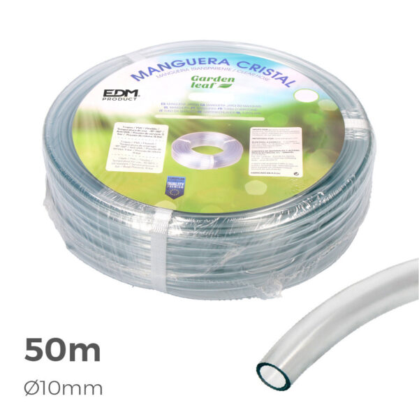 MANGUERA DE CRISTAL TRANSPARENTE Ø INTERIOR 10mm Ø EXTERIOR 14mm ROLLO 50m