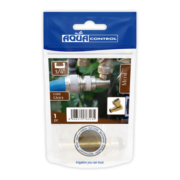 ADAPTADOR DE GRIFO ROSCA HEMBRA 3/4" CODO LATON AQUA CONTROL