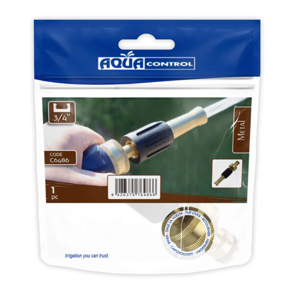 LANZA REGULABLE DE LATON CON GRIP DE CAUCHO Y ROSCA HEMBRA 3/4" AQUA CONTROL - Imagen 2