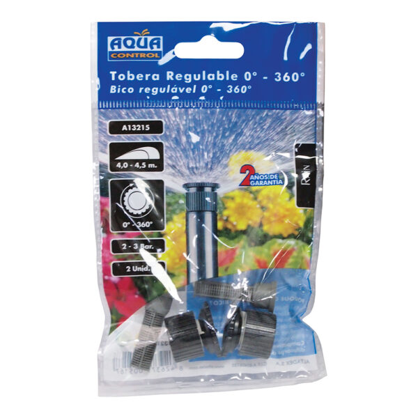 PACK DE BOLSA CON 2 TOBERAS AGUA VAN 15 (4-4,5m) REGULABLE-0-360° - Imagen 2