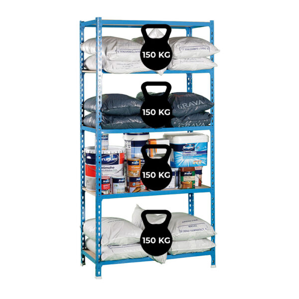 ESTANTERIA METALICA SIN TORNILLOS CON AGLOMERADO MADERCLICK PLUS 5/500 SIMON RACK - Imagen 2