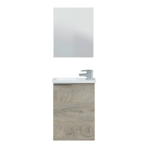 MUEBLE 40 1 PUERTA+ ESPEJO + LAVABO COMPACT