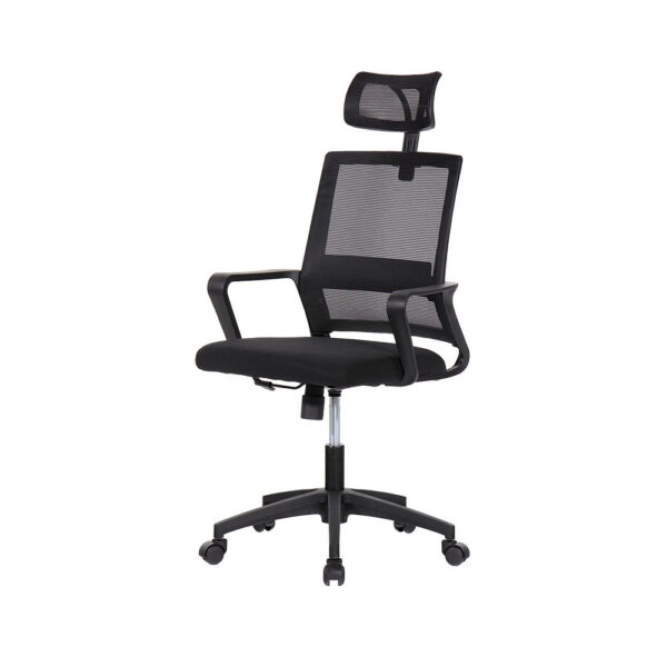 SILLA DE OFICINA ERGONÓMICA NEGRA CON RESPALDO EN MALLA DE NYLON EDM - Imagen 3