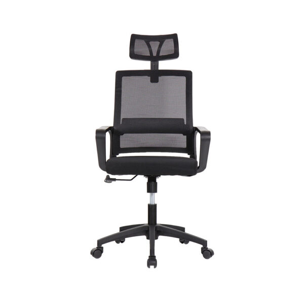 SILLA DE OFICINA ERGONÓMICA NEGRA CON RESPALDO EN MALLA DE NYLON EDM - Imagen 4