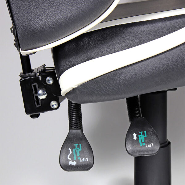 SILLA GAMING ERGONÓMICA NEGRA Y BLANCA - Imagen 4