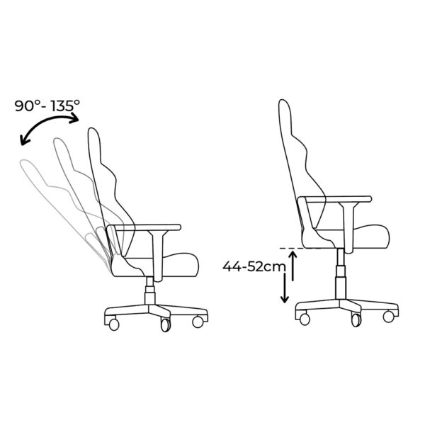 SILLA GAMING ERGONÓMICA NEGRA Y BLANCA - Imagen 6