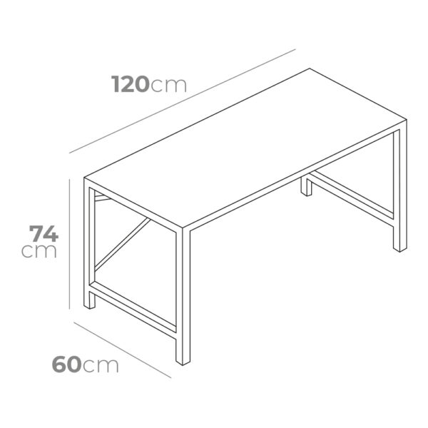 ESCRITORIO DE MADERA 120x60x74 cm EDM