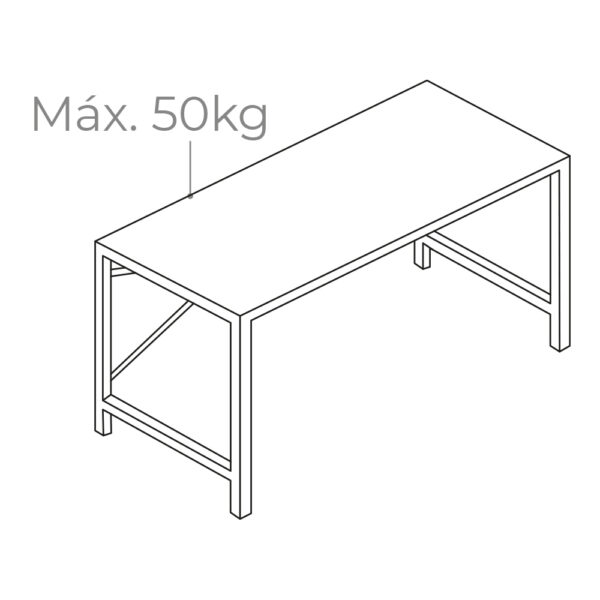 ESCRITORIO DE MADERA 120x60x74 cm EDM - Imagen 2