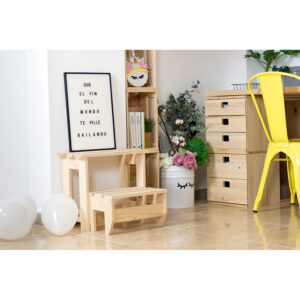 TABURETE/ESCALERA MONTADA PINO BRUTO 100% PEFC CERT 43x46,5x27cm ASTIGARRAGA