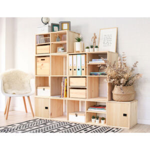 ESTANTERIA MODULAR 3 CUBOS DINAMIC PINO MACIZO 107x36,2x34cm ASTIGARRAGA