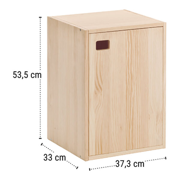 MUEBLE DINAMIC 1 PUERTA MODULO VERTICAL PINO MACIZO 37,3x33x53,5cm ASTIGARRAGA - Imagen 2