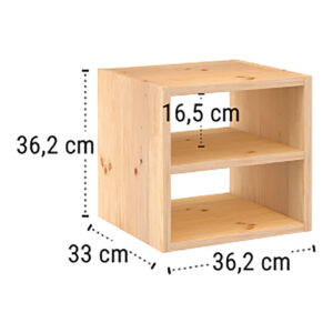 ESTANTERIA MODULAR 1 CUBOS + BALDA INTERMEDIA DINAMIC PINO MACIZO 36,2x33x36,2cm ASTIGARRAGA