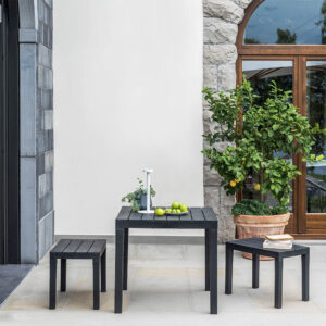 BANQUETA PARA EXTERIOR. COLOR: NEGRO 38,5x60x45cm IPAE PROGARDEN