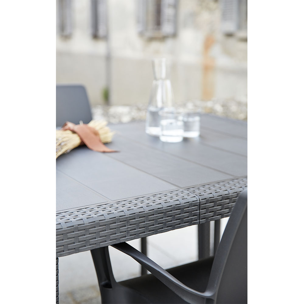 MESA EXTENSIBLE PARA EXTERIOR DE POLIPROPILENO. COLOR: ANTRACITA 72x150/220x90cm IPAE PROGARDEN - Imagen 2