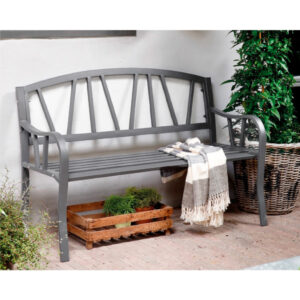 BANCO DE HIERRO COLOR: GRIS 123x53x86cm PARA EXTERIOR