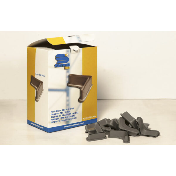CAJA 100 UND. PIES P/40 GRIS. SIMON RACK
