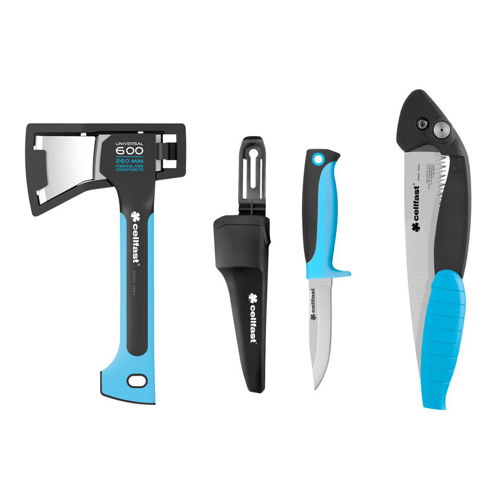 KIT DE CAMPING 3 HERRAMIENTAS DE CORTE CELLFAST