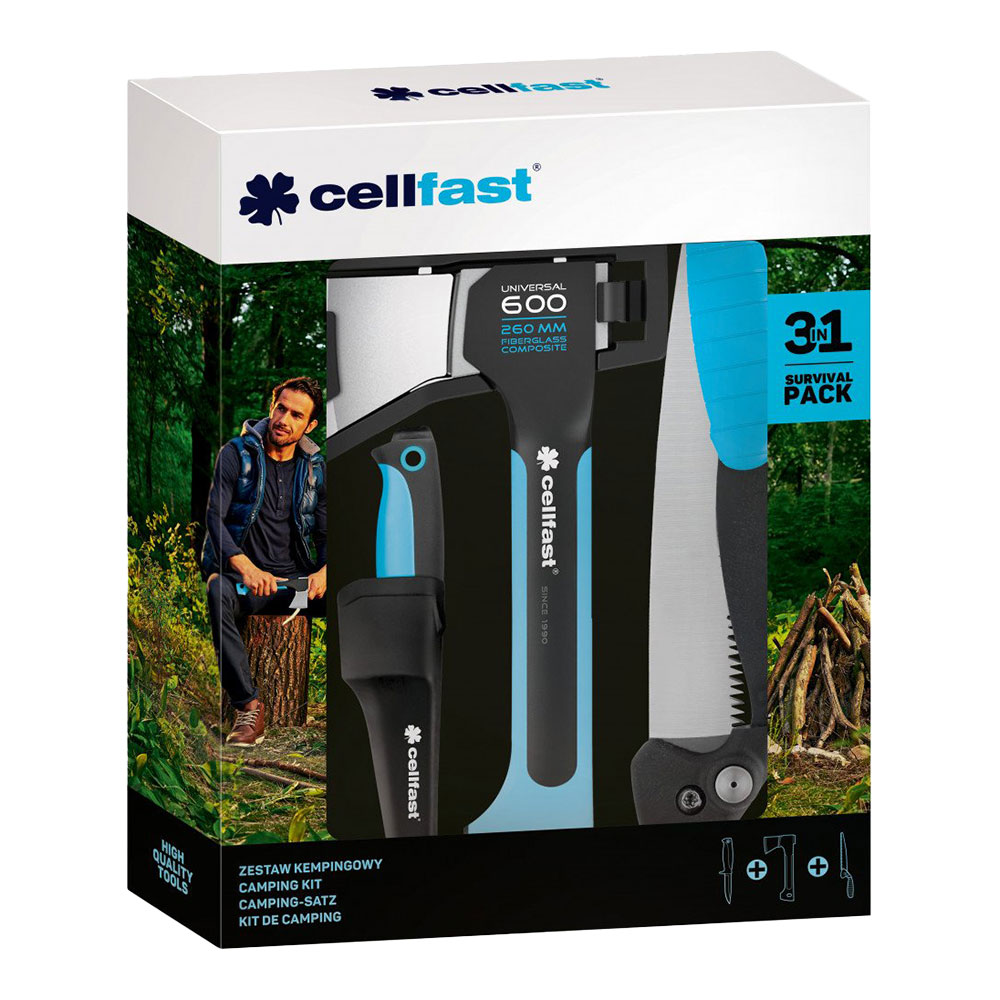 KIT DE CAMPING 3 HERRAMIENTAS DE CORTE CELLFAST - Imagen 4