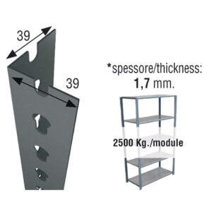 PERFIL SCLICK P/40 2000mm GRIS. SIMON RACK
