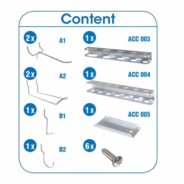 BOLSA 9 UND. BT-PANEL (6 GANCHOS+3 ACCS) AC012. SIMON RACK - Imagen 2