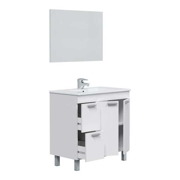 MUEBLE LAVABO 80 2 PUERTAS + 2 CAJONES + ESPEJO AKTIVA - Imagen 3