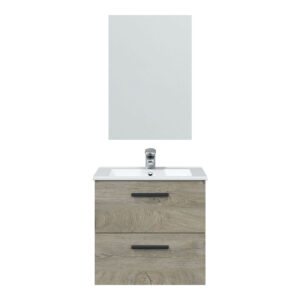 MUEBLE SUSPENDIDO 60 2 CAJONES + ESPEJO