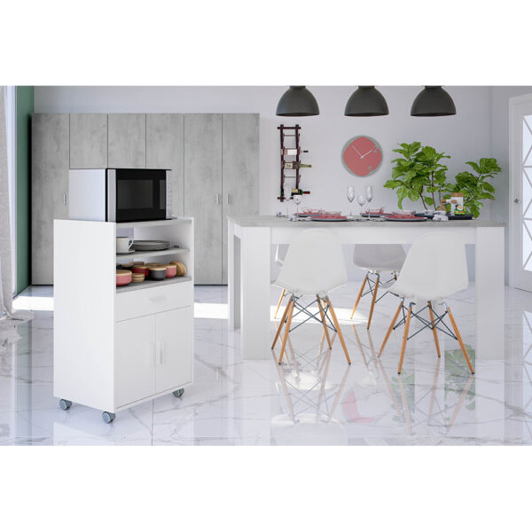 MUEBLE MICROONDAS 1CAJÓN + 2PUERTAS 59 x 40 x 92 cm TIDY - Imagen 2