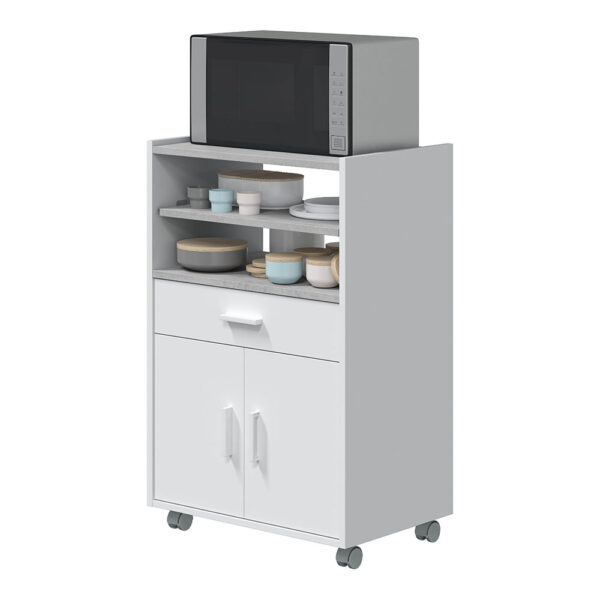 MUEBLE MICROONDAS 1CAJÓN + 2PUERTAS 59 x 40 x 92 cm TIDY - Imagen 3