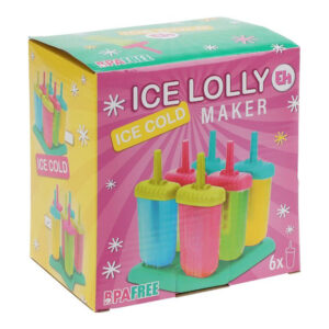 SET DE 6 MOLDES PARA HELADOS DE HIELO COLORES SURTIDOS