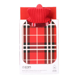 BOLSA DE AGUA CALIENTE. MODELO CLASICO ESCOCES ROJO 2 L