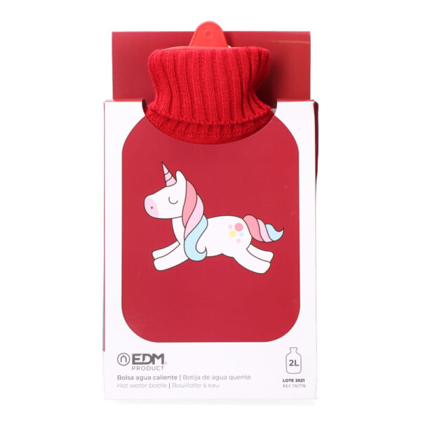 BOLSA DE AGUA CALIENTE. MODELO ROJA UNICORNIO 2 L