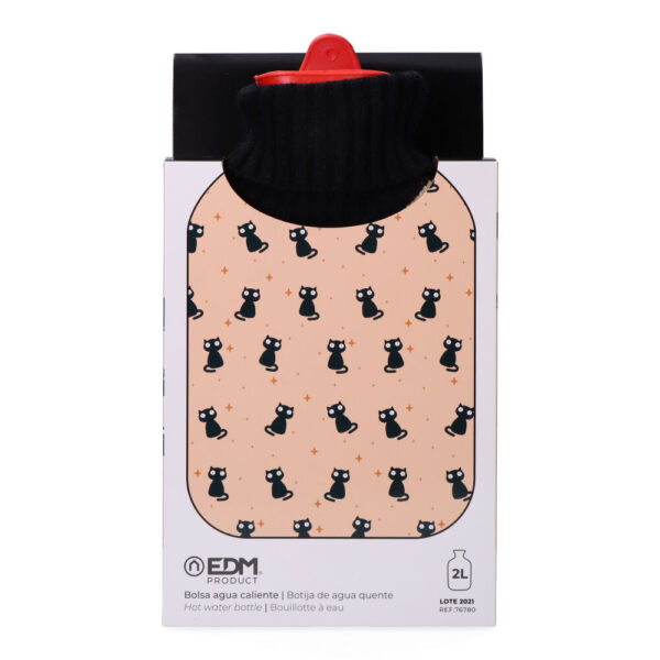 BOLSA DE AGUA CALIENTE. MODELO GATOS NEGROS 2 L