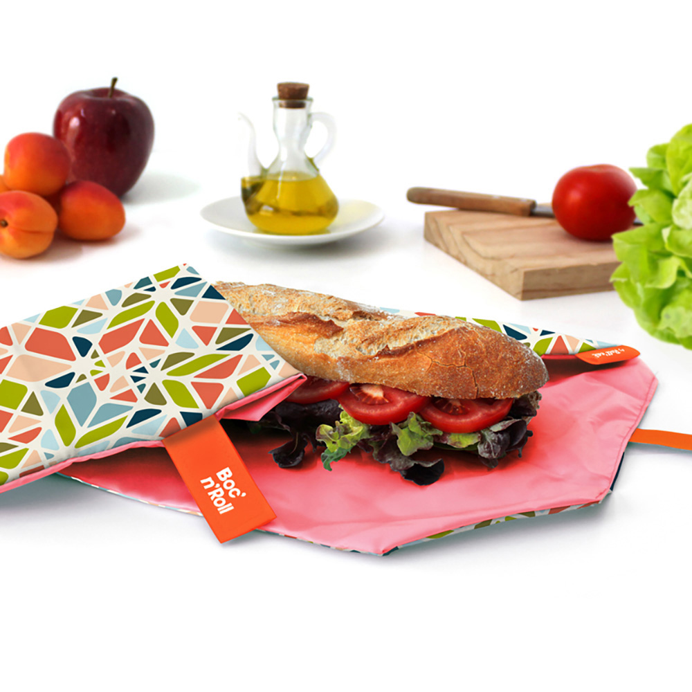 BOC'N'ROLL PORTA BOCADILLOS REUTILIZABLE ESSENTIAL COLLAGE 11x15cm - Imagen 2