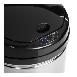 PAPELERA CON SENSOR DE APERTURA AUTOMÁTICA MODELO ALPHA COLOR PLATA/NEGRO 42 LITROS