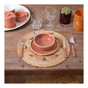 INDIVIDUAL DE YUTE CALADO Ø38cm