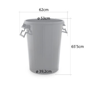 CUBO DE BASURA 100 LITROS COLOR NEGRO SIN TAPA SP BERNER