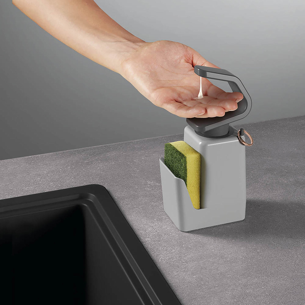 DISPENSADOR DE JABÓN CON ESTROPAJERO 'SOAP-TEX' 11x8x22cm METALTEX - Imagen 3