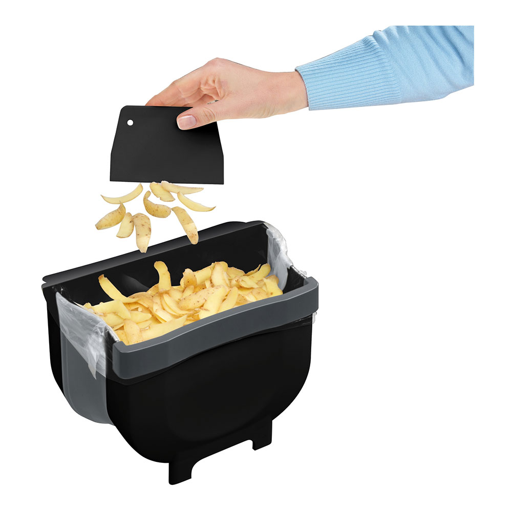 CUBO DE BASURA PARA PUERTA DE AMARIO PLEGABLE FAGO, 5 l 55028100 WENKO. - Imagen 2