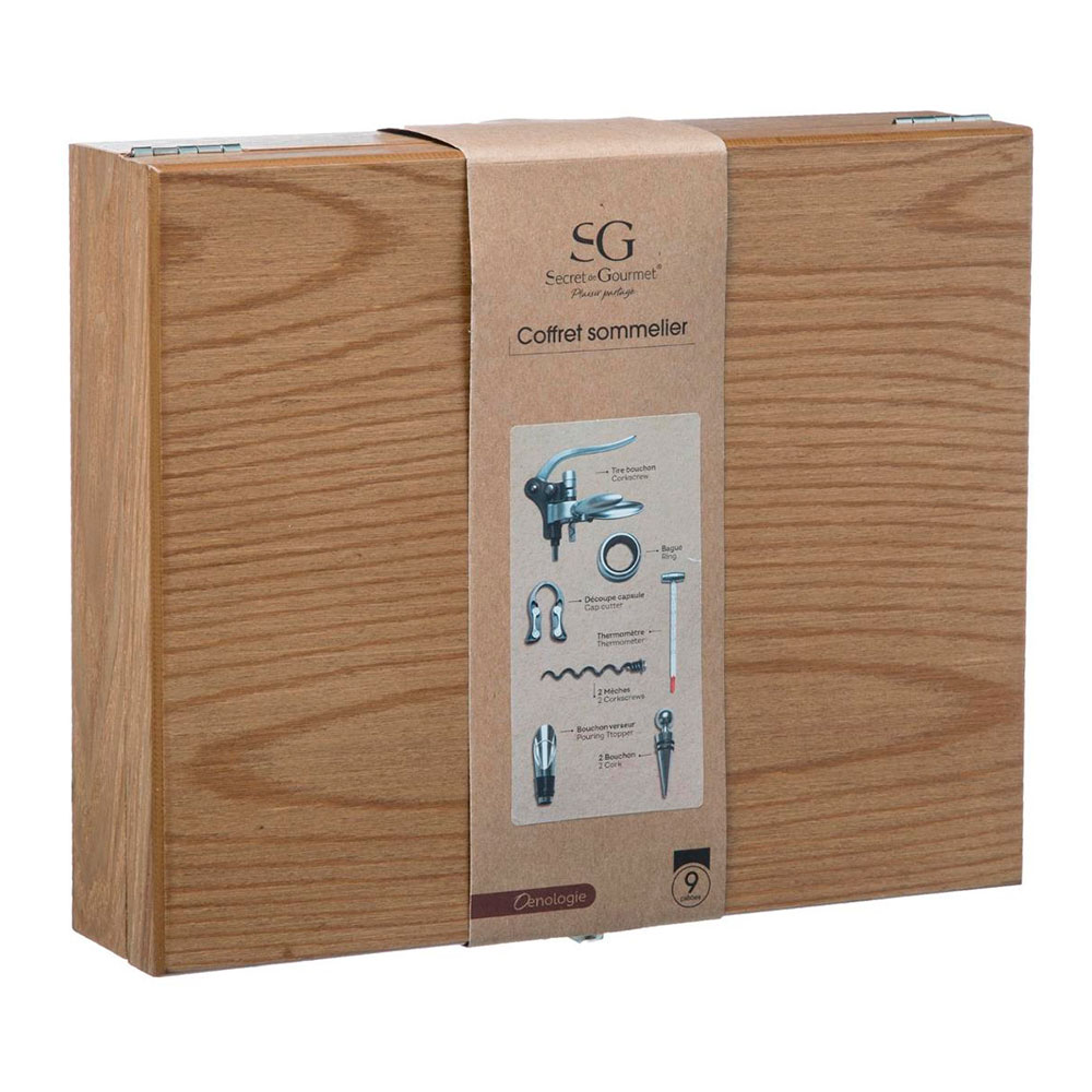BOX DE MADERA SOMMELIER 9 PIEZAS - Imagen 7