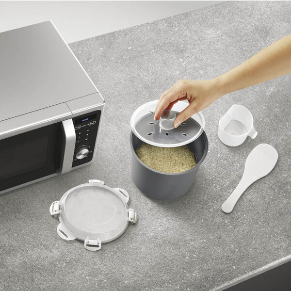 COCEDOR PARA ARROZ Y CEREALES PARA MICROONDAS METALTEX - Imagen 3
