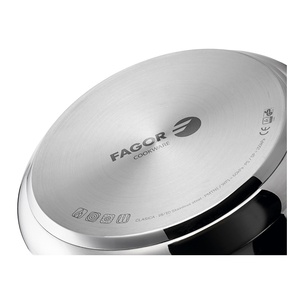 OLLA CLASICA BOMBEADA 8L INOXIDABLE 18/10 FAGOR Ø25,02x19,5cm - Imagen 2