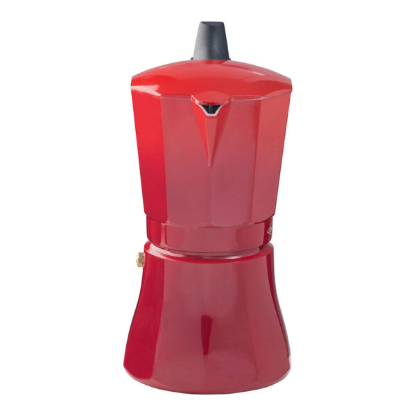 CAFETERA DE ALUMINIO DE 6 TAZAS MOD: "PETRA" COLOR ROJO OROLEY